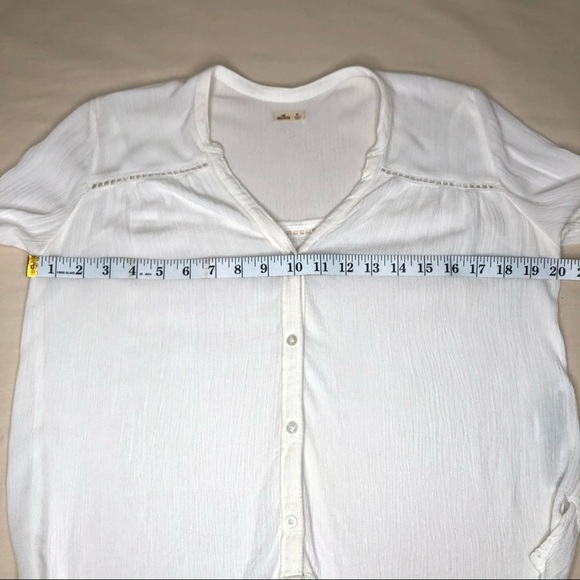 Hollister Boho Blouse Hi Low V neck Crochet detail XS - Picture 11 of 14